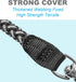 Reflective Dog Leash, Strong Nylon Rope Braided Heavy Duty for Large and Medium Dogs (Black, 6ft)