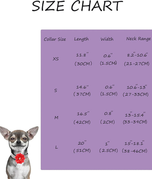 Rhinestone Dog Collar for Small Medium Dogs, Pink XS Flower Collar for Girl Female Dogs, Summer Spring Wedding Puppy
