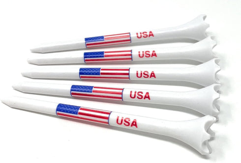 NorthPointe USA American Flag 3 ¼” Plastic Golf Tees - 100 Patriotic Tees in Bulk