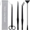 Aquarium Aquascape Tools Kit, 15 Inch Stainless Steel Aquatic Plants Tools, 4 in 1 Anti-Rust for Fish Tank Cleaning