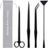 Aquarium Aquascape Tools Kit, 15 Inch Stainless Steel Aquatic Plants Tools, 4 in 1 Anti-Rust for Fish Tank Cleaning