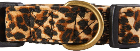 Fashion Leopard Dog Collar Premium Fabric Soft and Comfortable for Puppy,Middle and Big Dogs(Neck:16-25")