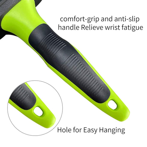 Pet Grooming Brush for Dogs and Cats, Self-Cleaning Undercoat Deshedding Tool, Green Hair Brush