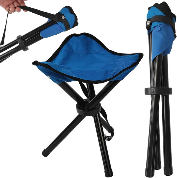 CebraBounze Travel Folding Camping Stool, Use Height 14" and Max Weight 210 lbs
