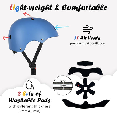 3 Kids Bike Helmet, Adjustable and Multi-Sport, from Toddler to Youth, Sizes