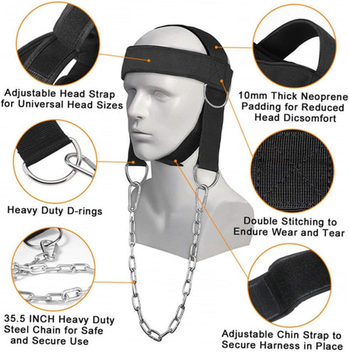 Toddmomy Black Shoulder Weight Training Neck Trainer Head Harness for Weight Lifting Fitness Equipment