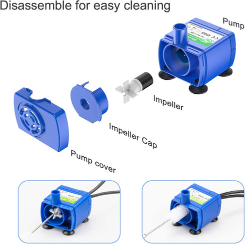 Wonder Creature Cat Water Fountain Pump, Replacement Pump for Round, Cubic, and Crystal Cat Water Fountain