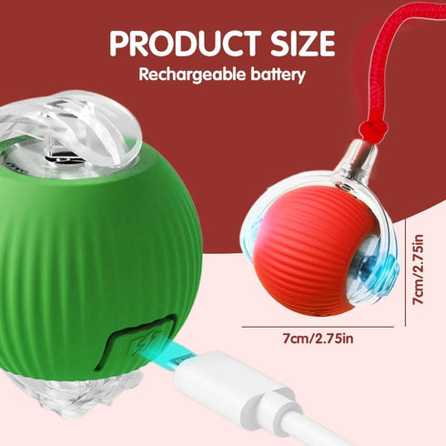 2 PCS Interactive Cat Toy Rolling Ball Chewie Viral Dog Ball, Smart Automatic Rolling Pet Balls,Automatic Moving
