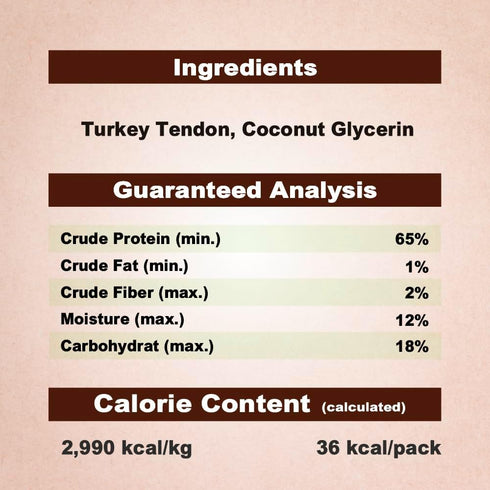 Afreschi Turkey Tendon for Dogs, All Natural Human Grade Puppy Chew, 4 Units/Pack Ring (Small)