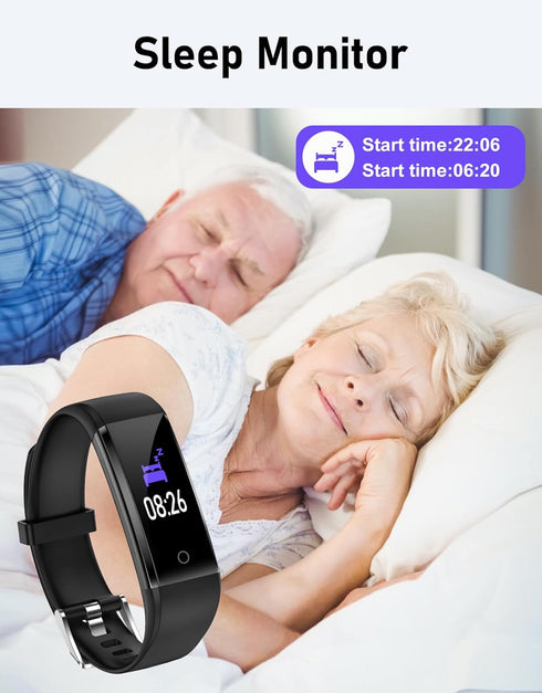 GRV No Bluetooth Pedometer Watch, Fitness Tracker with Step Counter, Calories/Sleep Tracker for Walking, Waterproof,