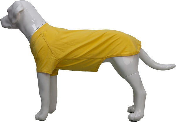 Lovelonglong Dog Costumes, Basic Blank T-Shirt Tee for Medium Large Dogs, Yellow, XXL+