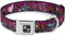 Buckle-Down Dog Collar Seatbelt Buckle Love Love Pink, Multi Color, 1.5" Wide, Fits 16-23" Neck, Medium