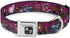 Buckle-Down Dog Collar Seatbelt Buckle Love Love Pink, Multi Color, 1.5" Wide, Fits 16-23" Neck, Medium
