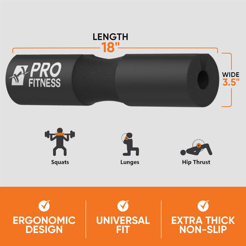 ProFitness Barbell Pad for Squats, Lunges & Hip Thrusts - Hip Thrust Pad, Barbell Cushion for Olympic or Standard Bars