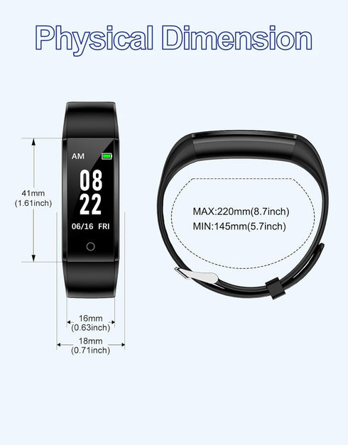 GRV Fitness Tracker Waterproof Pedometer Watch for Men Women Parents, No App No Phone Required, Steps Calories Sleep