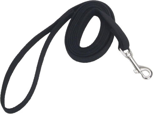 Coastal Pet Train Right Cotton Web Dog Training Leash, Black, 5/8" x 10' - 100% Cotton for Training