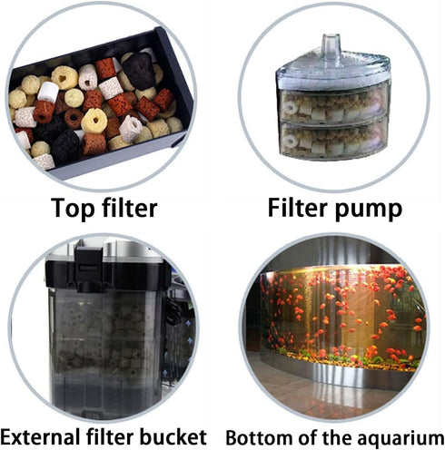 GOLDEAL Bio Balls Ceramic Rings Set, Aquarium Biological Filter Media with Mesh Bag for Fish Tank and Pond (2Pack,