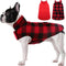 ASENKU Dog Winter Coat - Fleece Doggie Jacket Plaid Reversible Vest, Waterproof Windproof Cold Weather Clothes for