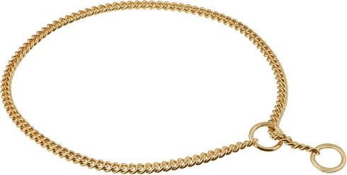 Alvalley Metal Chain Dog Show Collar, Adjustable Slip Collar for Toy, Small, Medium, Large, XL Dogs (Gold Plate, 22in,