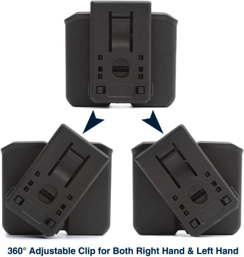 OWB Polymer Double Magazine Holster Ambidextrous Carrier for 9mm/.40 Calibers Double Stack Magazines