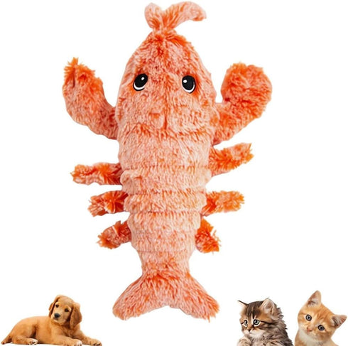 Kqcibz Floppy Lobster Dog Toys Plush Jumping Lobster Interactive Toy Motion Activated Moving