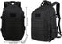 Heavy Duty Zipper Military Backpack, Outdoor Tactical Nylon Canvas Backpack for Hiking, Camping, Travel (Black)