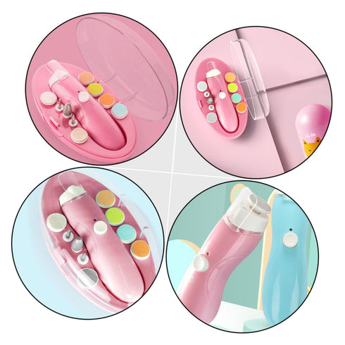 9-in-1 Trimmer Set Electric Nail File Kit Rechargeable Grinding Heads for Babies Adults and Pets Portable Manicure Tool
