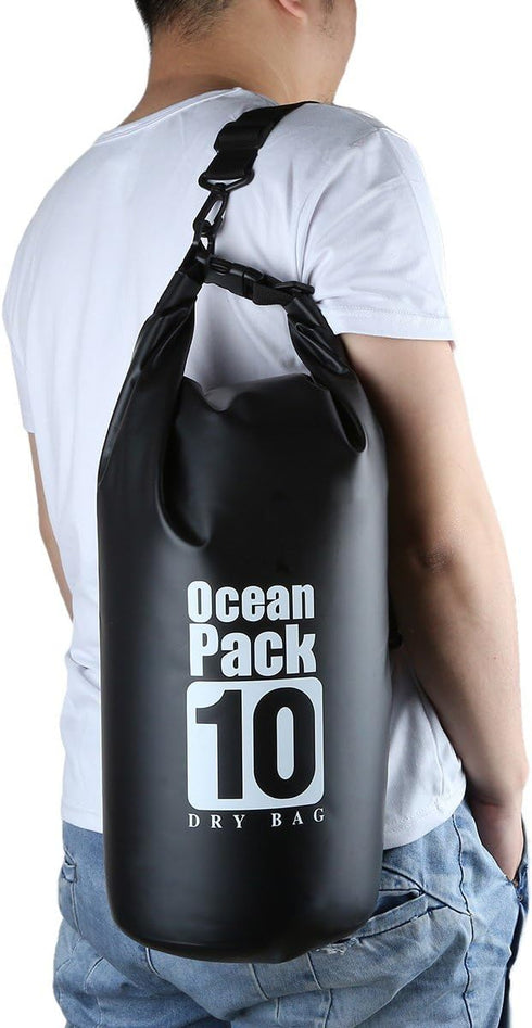 Sportmusies Waterproof Dry Bag - 10L Roll Top Dry Compression Sack for Kayaking, Beach, Rafting, Hiking