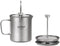 Lixada Titanium Pot 750ml Camping Coffee Cup Mug, French Press Pot with Folding Titanium Spoon