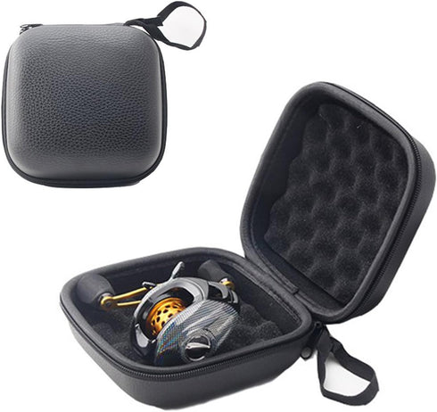Fishing Reel Bag, Portable Shockproof Waterproof Protective Case for Baitcasting Drum Spinning Raft Reels (S)