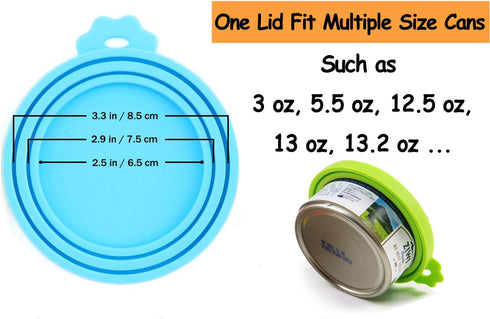 Pet Food Can Covers - Comtim 3 Pack Silicone Can Lids for Dog Cat Wet Food, Universal Size