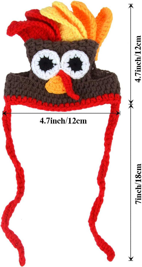 Rypet Cat Turkey Costume, Pet Turkey Hat Thanksgiving Apparel for Cats and Small Dogs