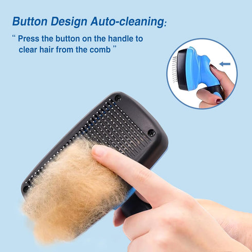 4 PCS Pet Grooming Brush Kit - Dog Brush for Shedding, Deshedding Dog Brush, Flea Comb, Stainless Steel Pet Comb