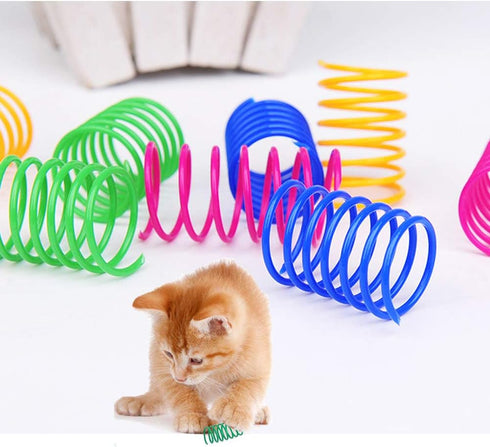 ISMARTEN Cat Spring Toy (60 Pack), Plastic Coil Spiral Springs for Kittens, Swatting, Biting, Hunting Play