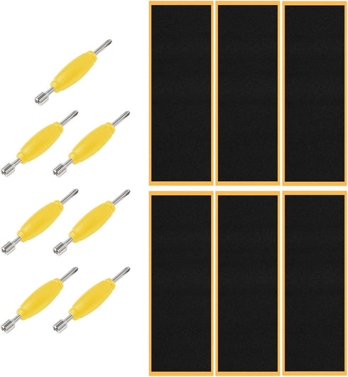 Generic 12 Pack Fingerboard Grip Tape Replacement with Screwdriver Tool Set, Foam Sticker