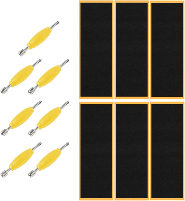 Generic 12 Pack Fingerboard Grip Tape Replacement with Screwdriver Tool Set, Foam Sticker