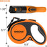 Retractable Dog Leash, 16ft for Medium Dogs up to 66 lbs, One Button Break & Lock, Heavy Duty, Tangle-Free (Orange)