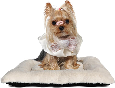 Washable Dog Crate Bed for XX-Small Dogs, Deluxe Thick Flannel Comfy Kennel Pad, Anti-Slip Pet Sleeping Mat, 18 x 12