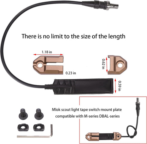 ST07 Mlok Pressure Switch Mount Plates for Surefire M300 M600 Remote Tape Switch
