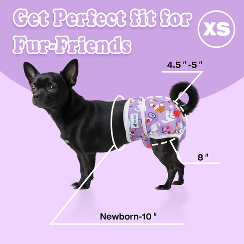 3 Pack Pet Soft Female Dog Diapers, Washable Dog Diapers Female for Dogs in Heat Reusable Dogs Period Panties, Puppy