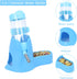 3 in 1 Hamster Hanging Water Bottle, Auto Dispenser with Base for Dwarf Hamster, Mouse, Rat, Hedgehog (80ML, Blue)