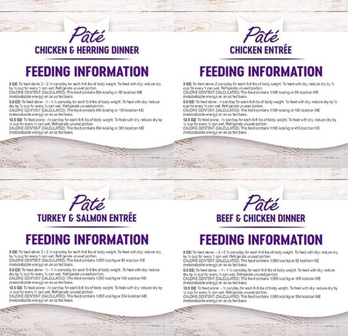 Wellness Natural Premium Canned Cat Wet Food, 12 Pack Variety Bundle (4 Flavors: Chicken, Beef, Salmon & Turkey) with
