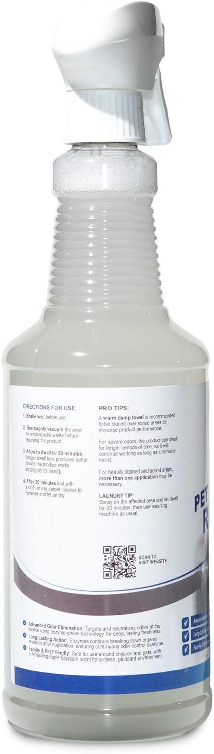 (32 oz) Magic Finish Pet Odor & Stain Remover Enzyme Cleaner for Dog & Cat Urine, Vomit, and Messes Kid & Pet-Friendly