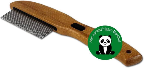 alcott Bamboo Groom Rotating Pin Comb with 41 Rounded Pins for Pet Grooming