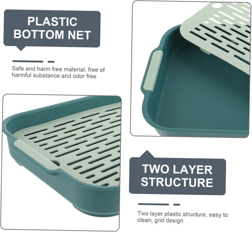 Square Litter Box for Rabbits - Large Bunny Potty Training Tray