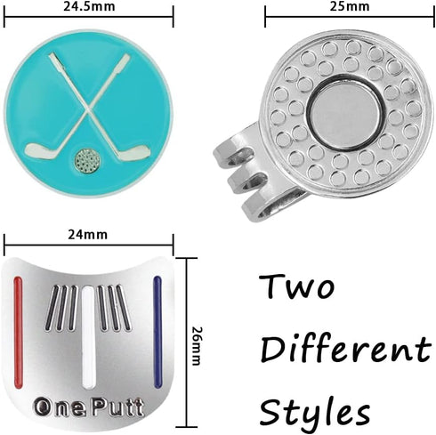 Golf Ball Markers with Metal Magnetic Hat Clips, 2Pcs Funny Golf Ball Marker Hat Clip, Golf Putting Alignment Tool, Golf Accessories for Men, Golf Lovers, Gifts
