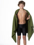 Flow Hydro Sport Towel - Microfiber Quick Dry Swimming Towels for Water Sports in Medium Size (Army Green)