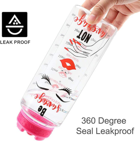 Home Tune 32oz Motivational Water Bottle with Straw & Time Marker, BPA FREE, Leak Proof, Easy Clean (Savage & Average)