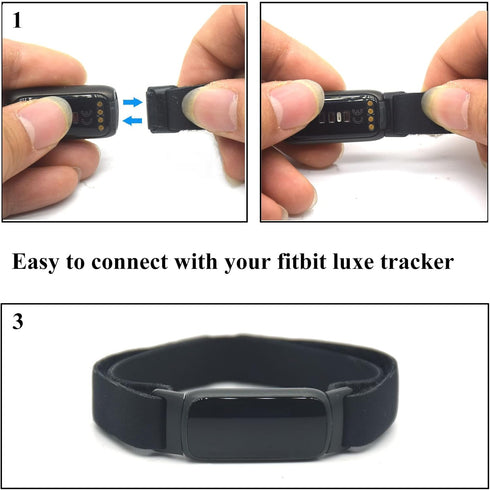 Hook and Loop Ankle Strap for Fitbit Luxe Fitness Tracker, Sport Ankle Strap for Men and Women (Black)