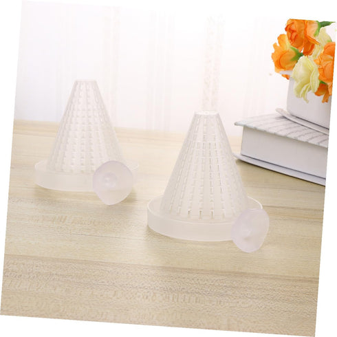 3pcs SHOWERORO Aquarium Red Worm Feeding Cups with Suction Cups Small Cone Feeder for Fish Tank Automatic Fish Feeder